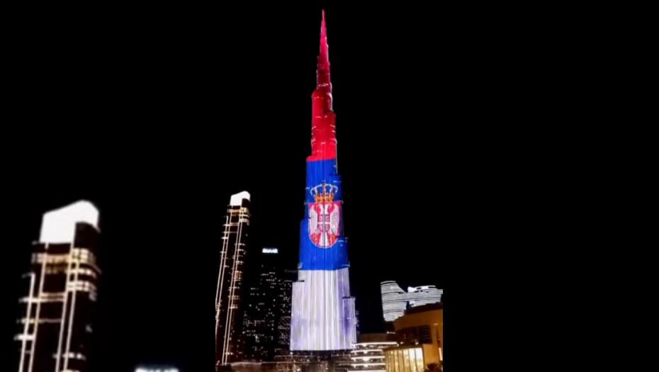 Burdž Kalifa zasijala u bojama srpske zastave