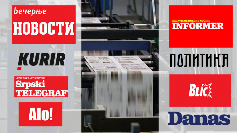 Naslovne strane dnevne štampe za subotu, 18. april