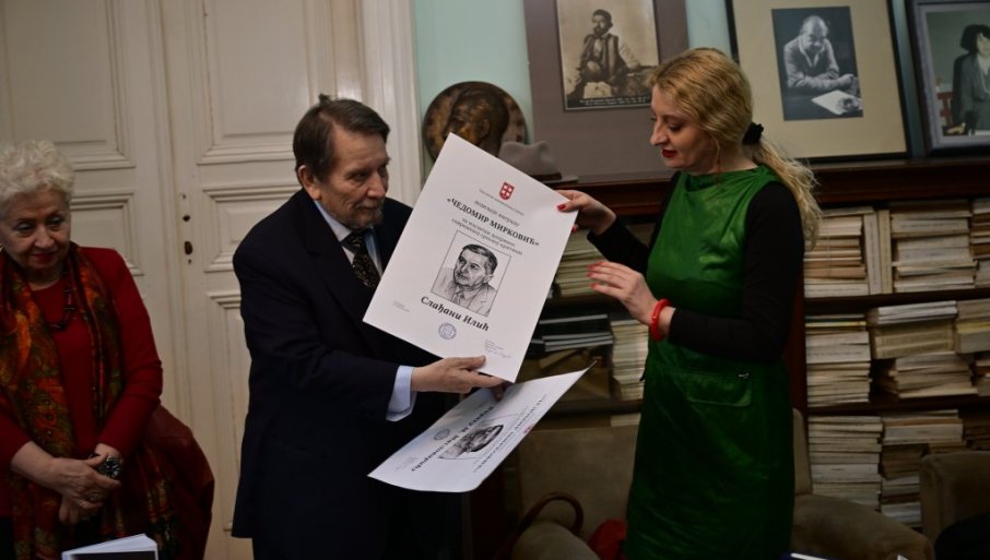 Priznanje „Čedomir Mirković“ uručeno Slađani Ilić i Vidaku Maslovariću u Udruženju književnika Srbije