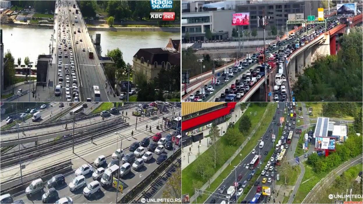 Veliki delovi Beograda u totalnoj blokadi: Automobili stoje u mestu, formirale se kilometarske kolone
